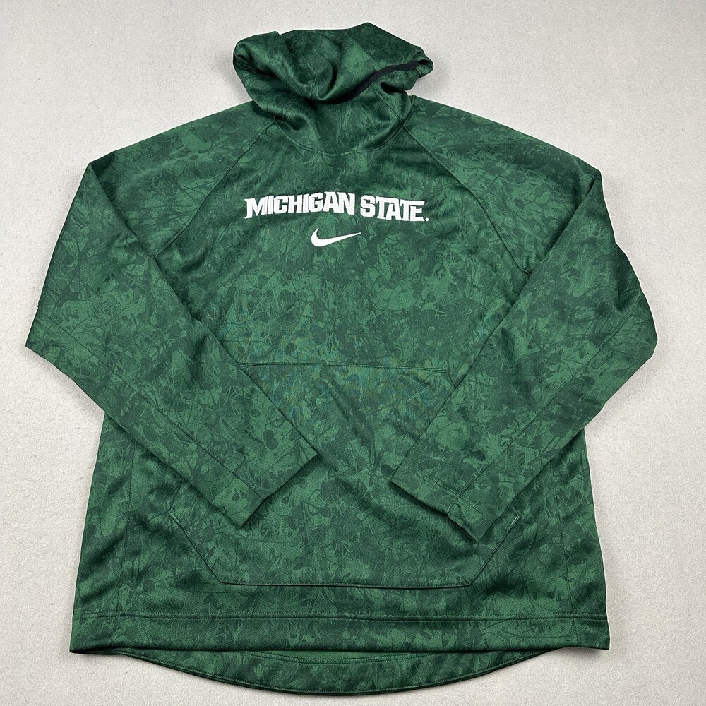 Michigan State Spartans Hoodie Men XL Green Floral Nike Sweatshirt Football